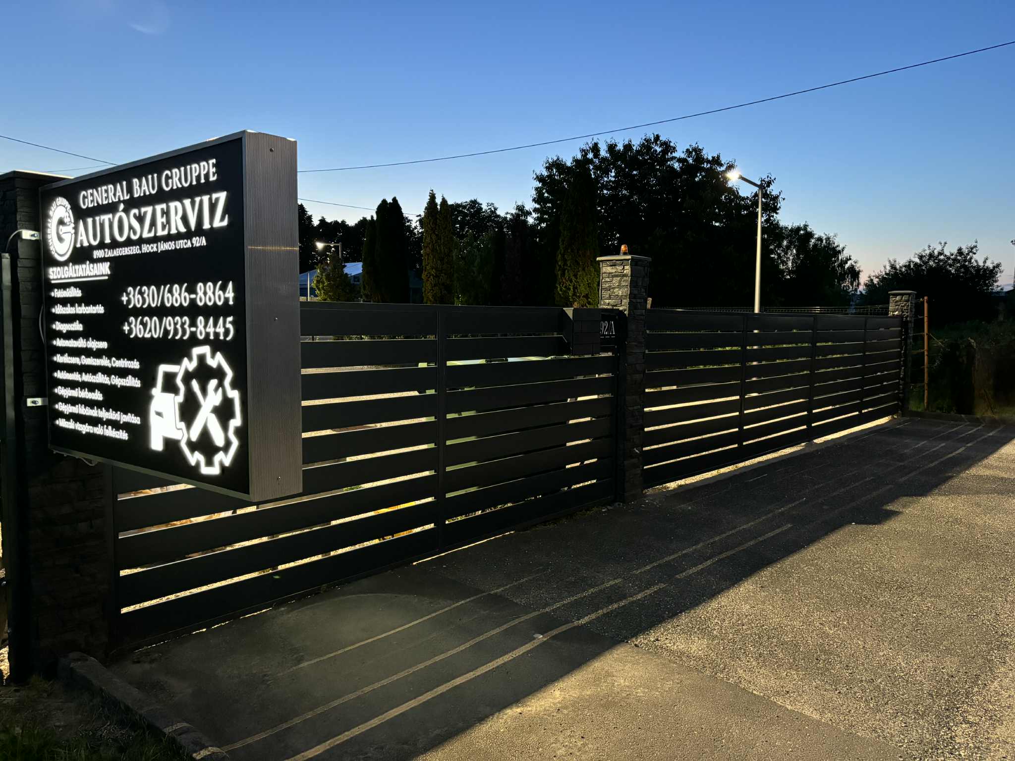 General Bau Gruppe autószerviz bejárata